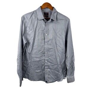 UNTUCKIT Men Large Gray 100% Linen Shirt, Long Sleeve Wrinkle Resistant